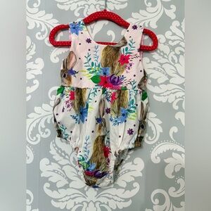 EYIIYE Sleeveless Rabbit Printed Romper